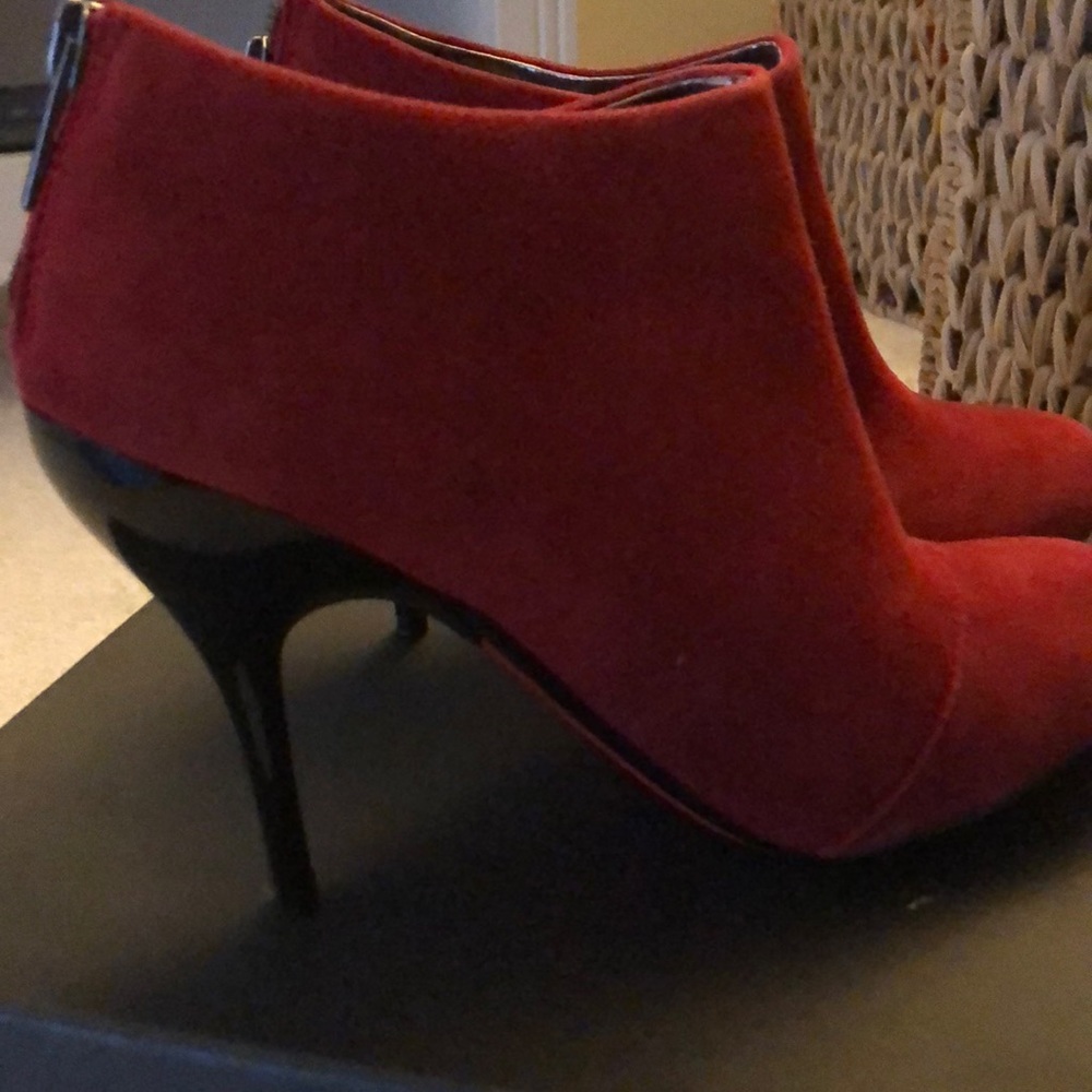Red Suede Booties - image 2